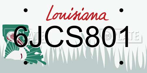 6JCS801 Louisiana License Plate
