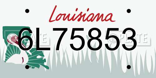 6L75853 Louisiana License Plate