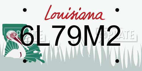 6L79M2 Louisiana License Plate