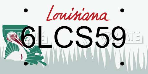 6LCS59 Louisiana License Plate