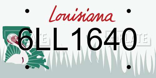 6LL1640 Louisiana License Plate