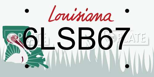 6LSB67 Louisiana License Plate