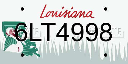 6LT4998 Louisiana License Plate