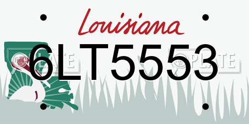 6LT5553 Louisiana License Plate