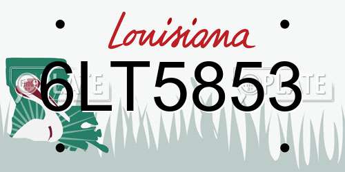 6LT5853 Louisiana License Plate