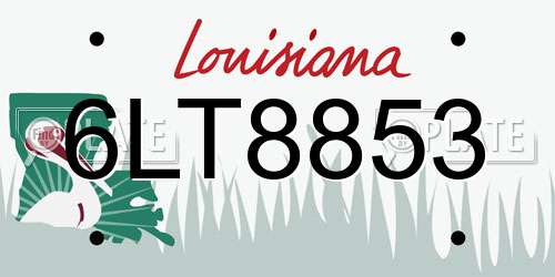 6LT8853 Louisiana License Plate