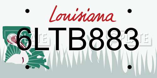 6LTB883 Louisiana License Plate