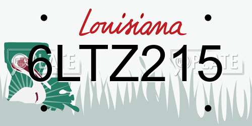 6LTZ215 Louisiana License Plate