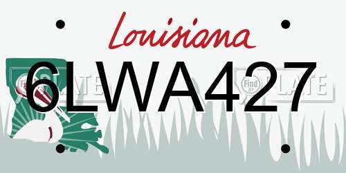 6LWA427 Louisiana License Plate