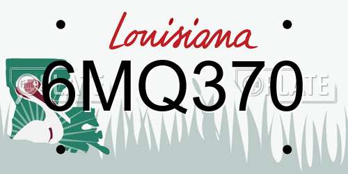 6MQ370 Louisiana License Plate