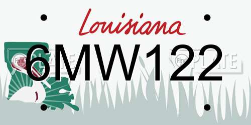 6MW122 Louisiana License Plate