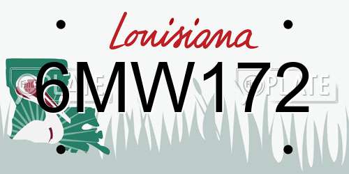 6MW172 Louisiana License Plate