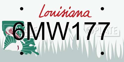 6MW177 Louisiana License Plate