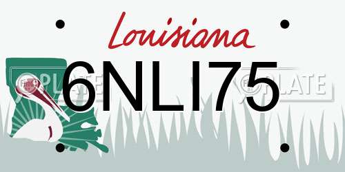 6NLI75 Louisiana License Plate