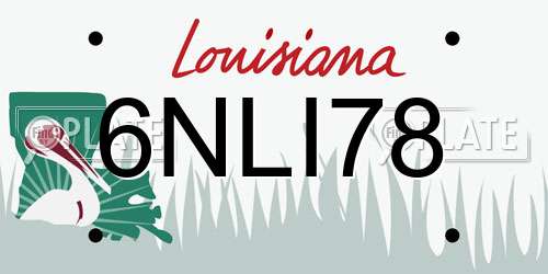 6NLI78 Louisiana License Plate