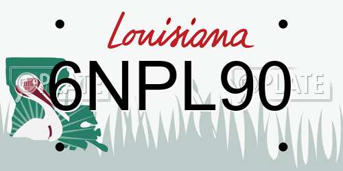 6NPL90 Louisiana License Plate