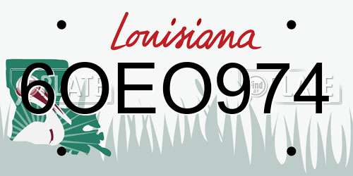 6OEO974 Louisiana License Plate