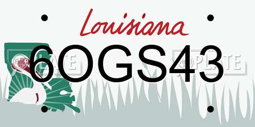 6OGS43 Louisiana License Plate