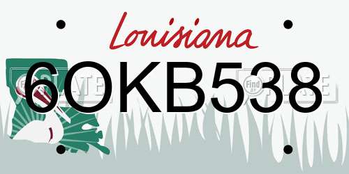 6OKB538 Louisiana License Plate