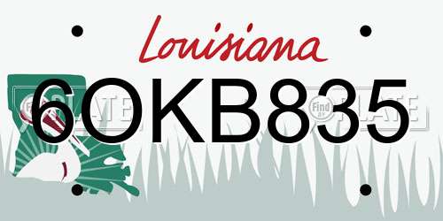 6OKB835 Louisiana License Plate