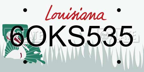 6OKS535 Louisiana License Plate
