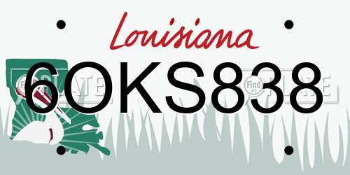 6OKS838 Louisiana License Plate