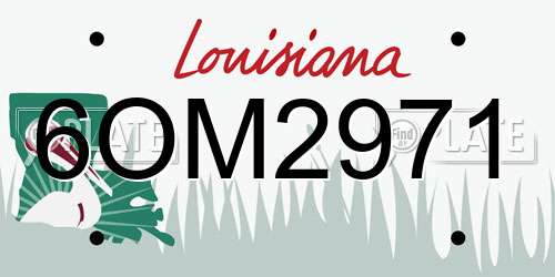 6OM2971 Louisiana License Plate