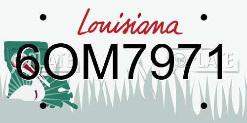 6OM7971 Louisiana License Plate