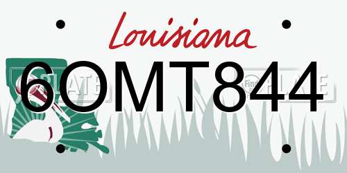 6OMT844 Louisiana License Plate