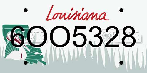 6OO5328 Louisiana License Plate