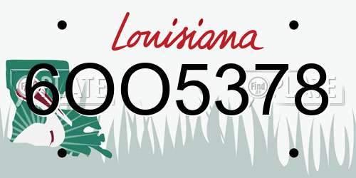 6OO5378 Louisiana License Plate