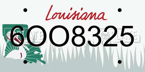 6OO8325 Louisiana License Plate