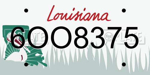 6OO8375 Louisiana License Plate