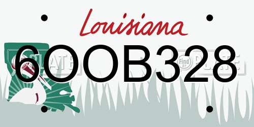 6OOB328 Louisiana License Plate