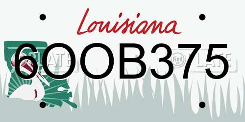 6OOB375 Louisiana License Plate