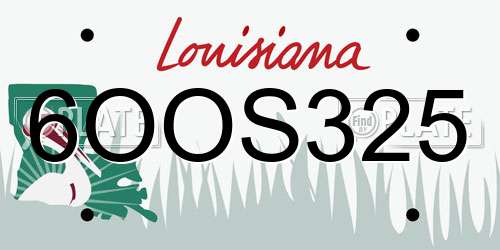 6OOS325 Louisiana License Plate
