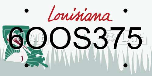 6OOS375 Louisiana License Plate