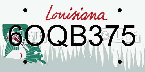 6OQB375 Louisiana License Plate