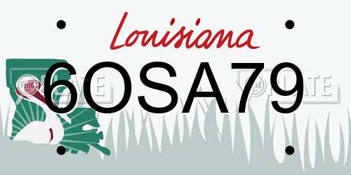 6OSA79 Louisiana License Plate