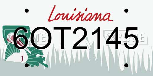 6OT2145 Louisiana License Plate