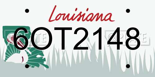 6OT2148 Louisiana License Plate