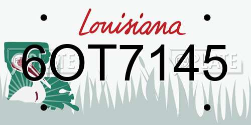 6OT7145 Louisiana License Plate