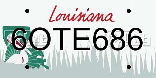 6OTE686 Louisiana License Plate