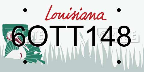 6OTT148 Louisiana License Plate