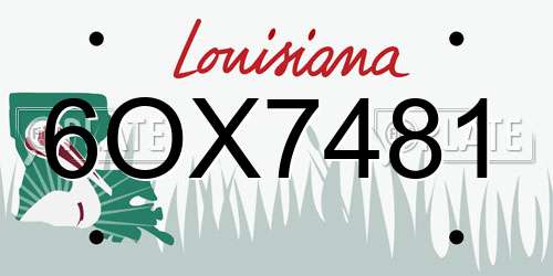6OX7481 Louisiana License Plate