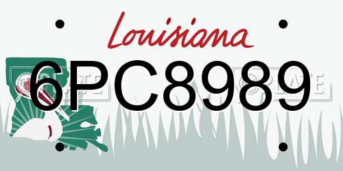 6PC8989 Louisiana License Plate