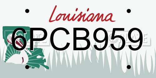 6PCB959 Louisiana License Plate