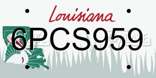 6PCS959 Louisiana License Plate