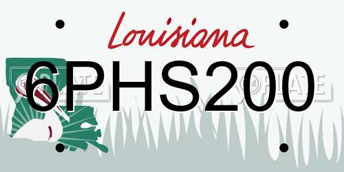 6PHS200 Louisiana License Plate