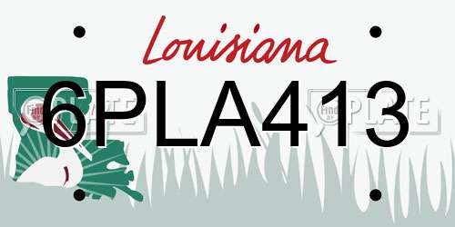 6PLA413 Louisiana License Plate